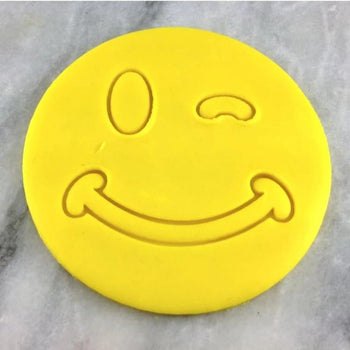 Winky Face Emoji Cookie Cutter Detailed