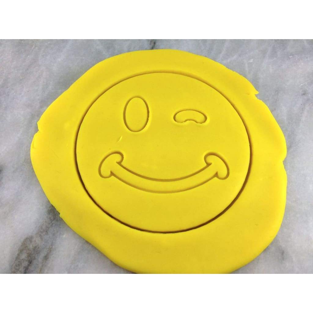 Winky Face Emoji Cookie Cutter Detailed