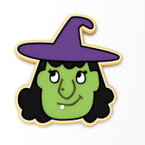 Witch Face Cookie Cutter Outline & Stamp #1 Halloween / Fall Cookie Cutter Lady 