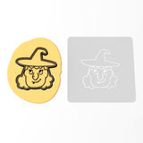 Witch Face Cookie Cutter Outline & Stamp #1 Halloween / Fall Cookie Cutter Lady 