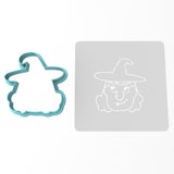 Witch Face Cookie Cutter Outline & Stamp #1 Halloween / Fall Cookie Cutter Lady 2 Inch Small Cupcake Cutter Only Yes