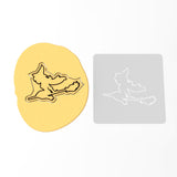 Witch on a Broom Cookie Cutter Outline & Stamp #1