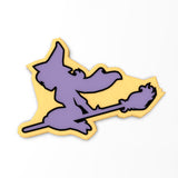 Witch on a Broom Cookie Cutter Outline & Stamp #1
