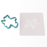Witch on Broomstick Cookie Cutter | Stamp | Stencil #2 Halloween / Fall Cookie Cutter Lady 3 Inch Cupcake/Small Cookie Cutter Only Yes