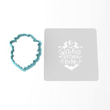 Witches Gather Here Cookie Cutter | Stamp | Stencil #1 Halloween / Fall Cookie Cutter Lady 3 Inch Cupcake/Small Cookie Cutter Only Yes