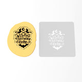 Witches Gather Here Cookie Cutter | Stamp | Stencil #1 Halloween / Fall Cookie Cutter Lady 3 Inch Cupcake/Small Cookie Stamp Only Yes