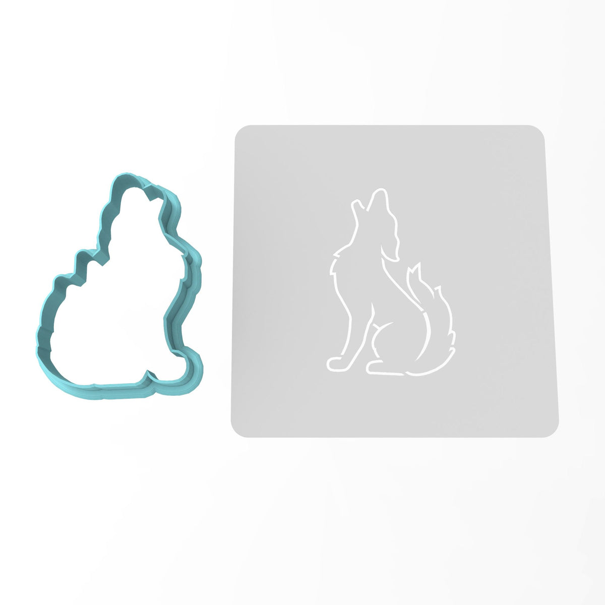 Wolf Howling  Cookie Cutter | Stamp | Stencil #1