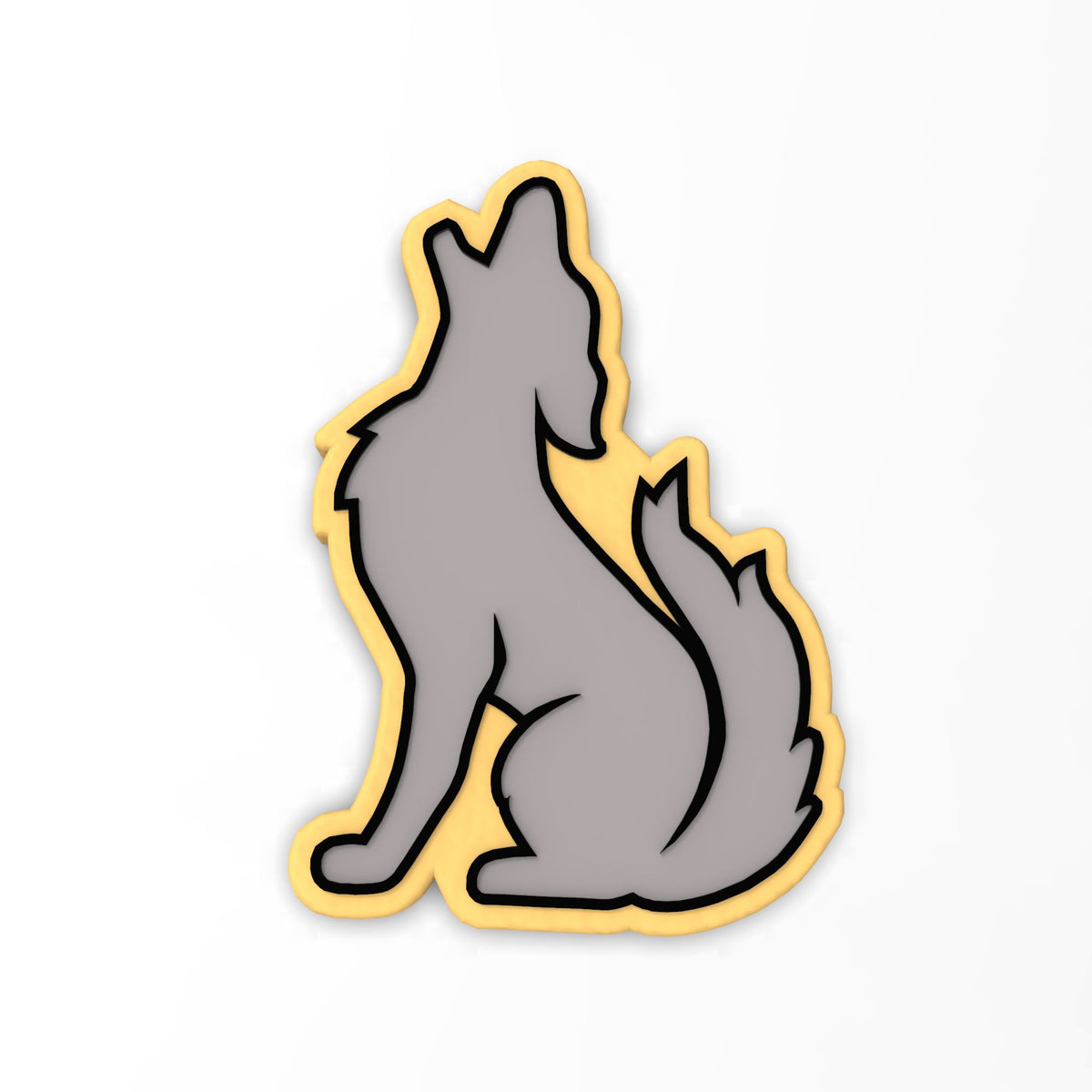 Wolf Howling  Cookie Cutter | Stamp | Stencil #1