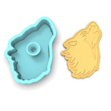 Wolf Howling Head Cookie Cutter | Stamp | Stencil #1