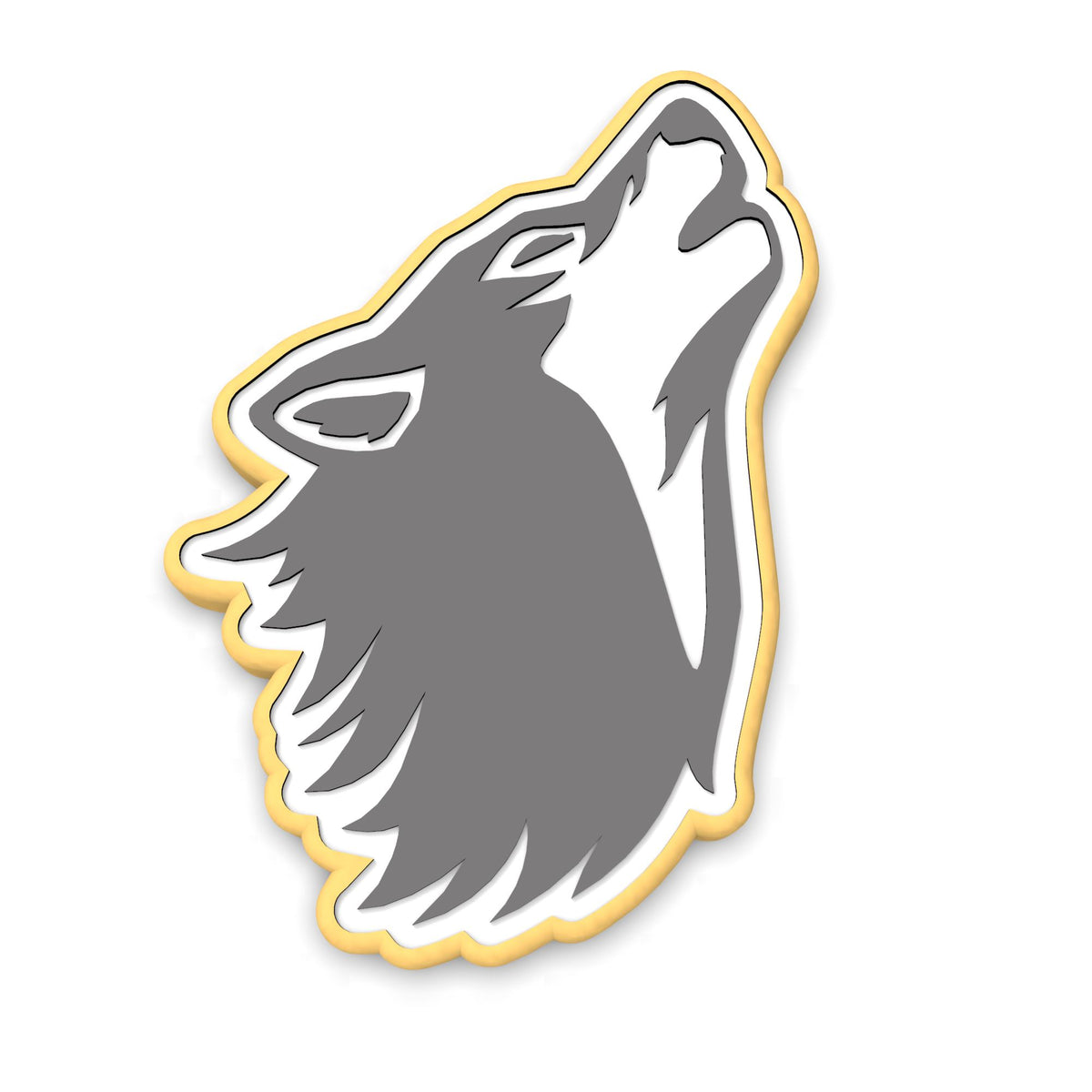 Wolf Howling Head Cookie Cutter | Stamp | Stencil #1
