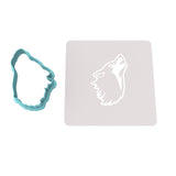 Wolf Howling Head Cookie Cutter | Stamp | Stencil #1