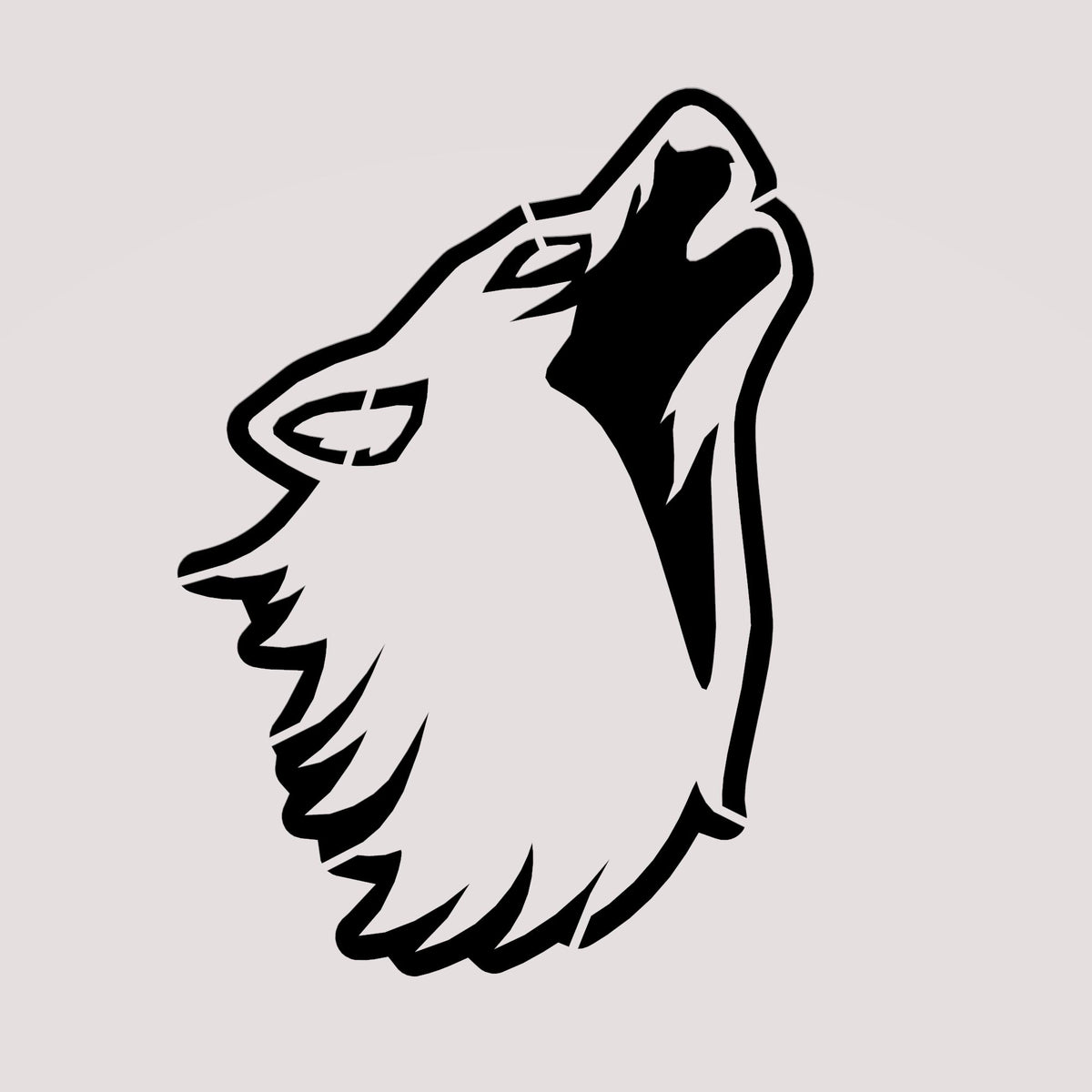 Wolf Howling Head Cookie Cutter | Stamp | Stencil #1