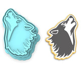 Wolf Howling Head Cookie Cutter | Stamp | Stencil #1