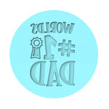 World's #1 Dad Cookie Cutter | Stamp | Stencil #2A fathers day Cookie Cutter Lady MINI - 2 Inches (5cm) Debosser ONLY 