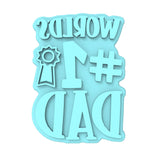 World's #1 Dad Cookie Cutter | Stamp | Stencil #2A fathers day Cookie Cutter Lady MINI - 2 Inches (5cm) Stamp ONLY 