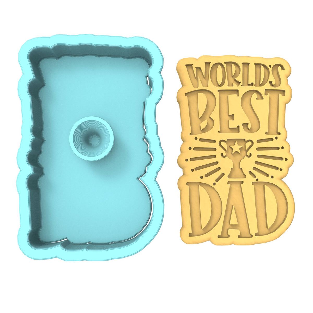 World's Best Dad Cookie Cutter | Stamp | Stencil #1 Boys/ Army / Outdoorsman Cookie Cutter Lady 