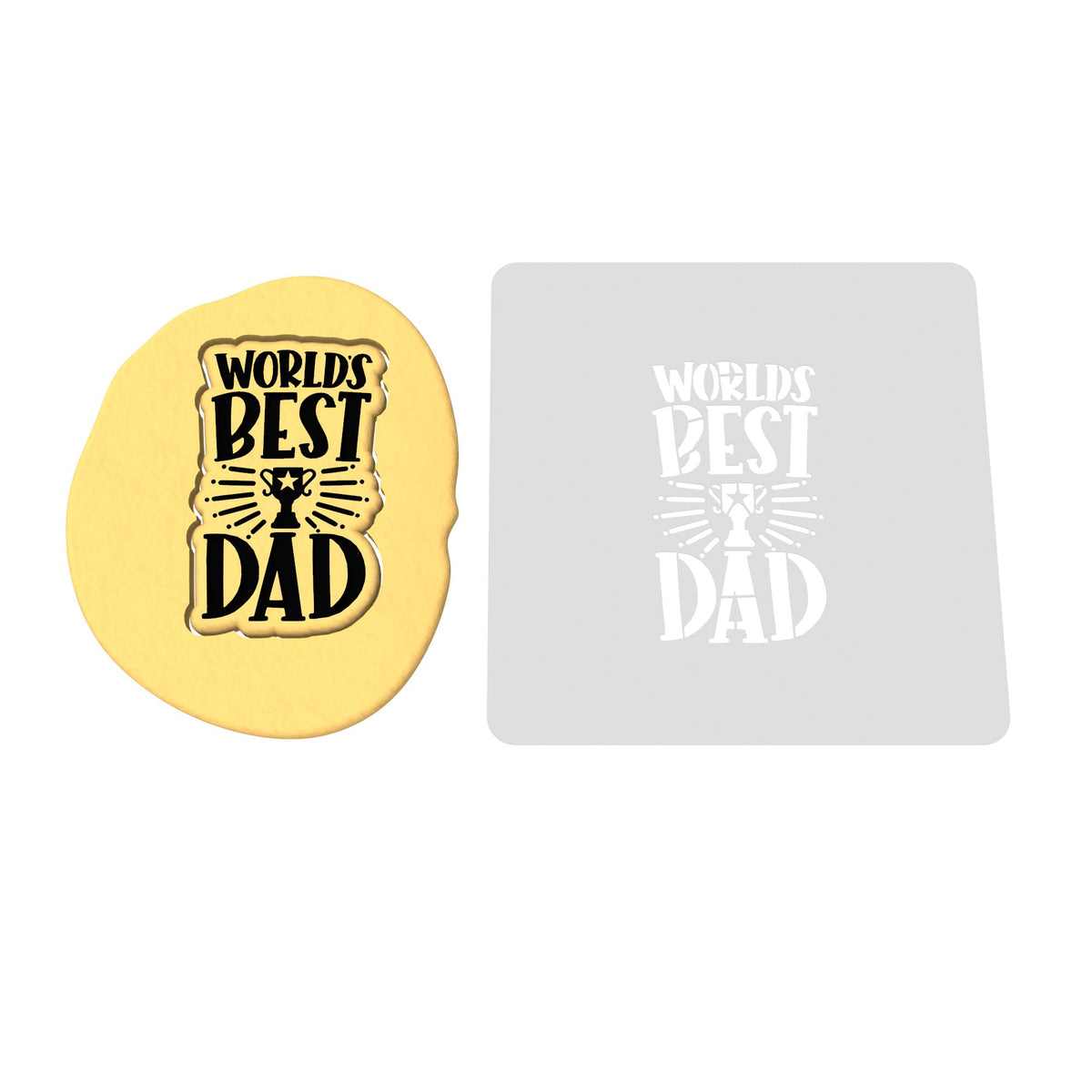World's Best Dad Cookie Cutter | Stamp | Stencil #1 Boys/ Army / Outdoorsman Cookie Cutter Lady 2 Inch Small Cupcake Stamp Only Yes