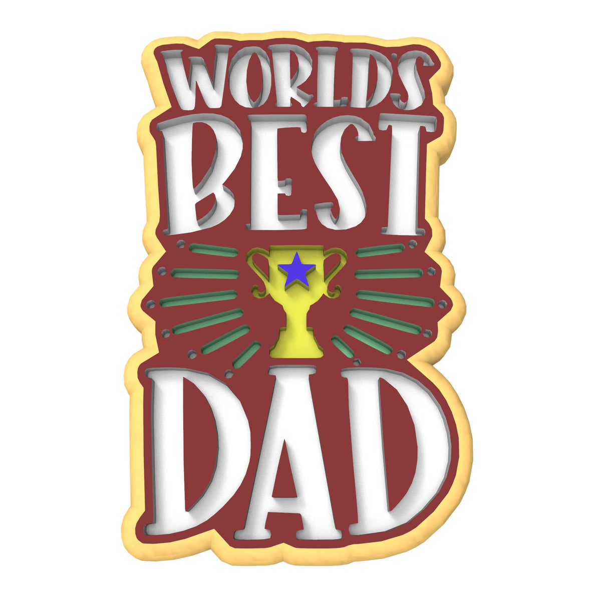 World's Best Dad Cookie Cutter | Stamp | Stencil #1 Boys/ Army / Outdoorsman Cookie Cutter Lady 