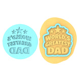 World's Greatest Dad Cookie Cutter | Stamp | Stencil #1 Cookie Cutter Lady MINI - 2 Inches (5cm) **BUNDLE** Cutter + Debosser 
