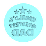 World's Greatest Dad Cookie Cutter | Stamp | Stencil #1 Cookie Cutter Lady MINI - 2 Inches (5cm) Debosser ONLY 