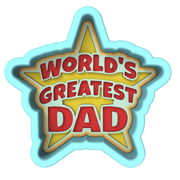 World's Greatest Dad Cookie Cutter | Stamp | Stencil #2 Cookie Cutter Lady 