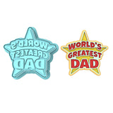 World's Greatest Dad Cookie Cutter | Stamp | Stencil #2 Cookie Cutter Lady MINI - 2 Inches (5cm) **BUNDLE** Cutter + Stamp 