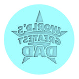 World's Greatest Dad Cookie Cutter | Stamp | Stencil #2 Cookie Cutter Lady MINI - 2 Inches (5cm) Debosser ONLY 