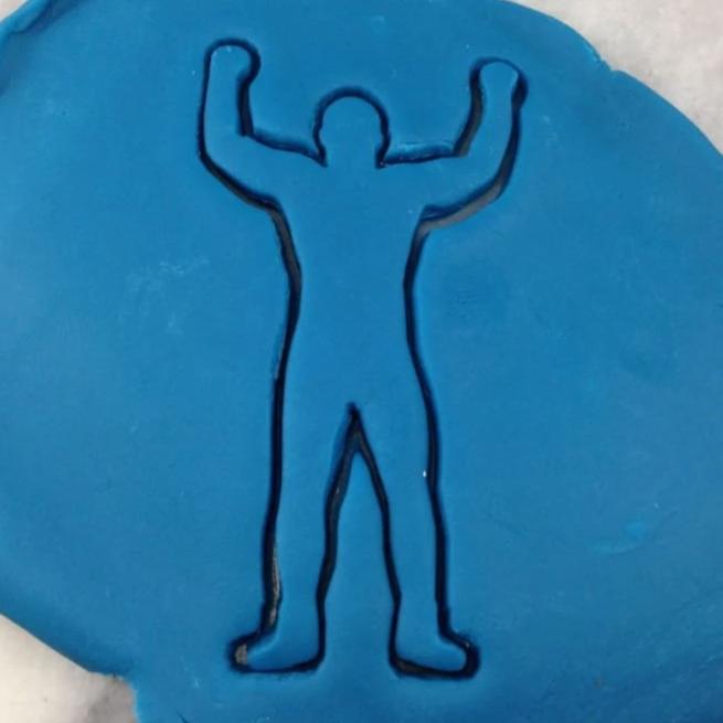 Wrestling Champion Cookie Cutter Outline - Sports