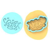 XOXO Cookie Cutter | Stamp | Stencil Wedding / Baby / V Day Cookie Cutter Lady MINI - 2 Inches (5cm) **BUNDLE** Cutter + Debosser 