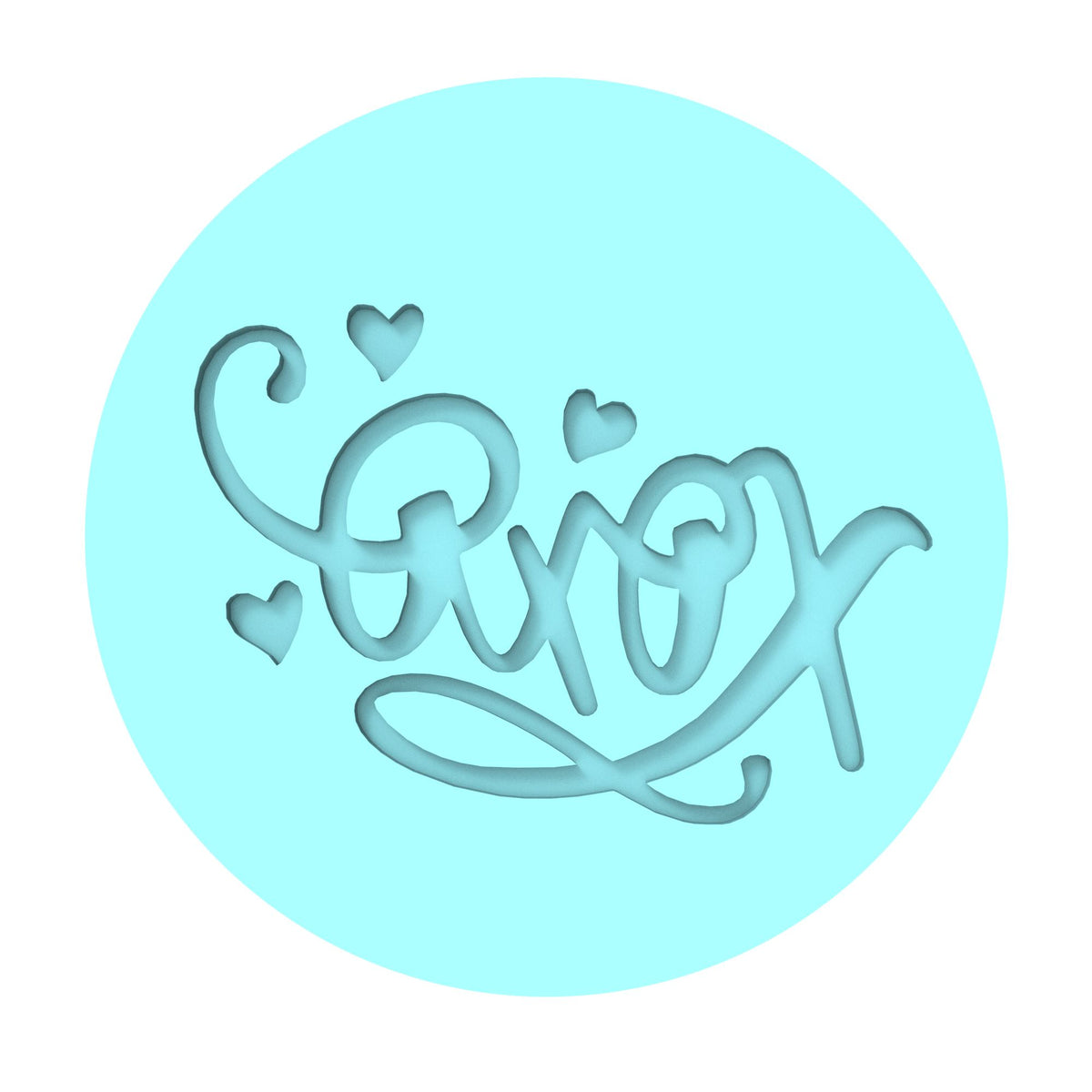XOXO Cookie Cutter | Stamp | Stencil Wedding / Baby / V Day Cookie Cutter Lady MINI - 2 Inches (5cm) Debosser ONLY 