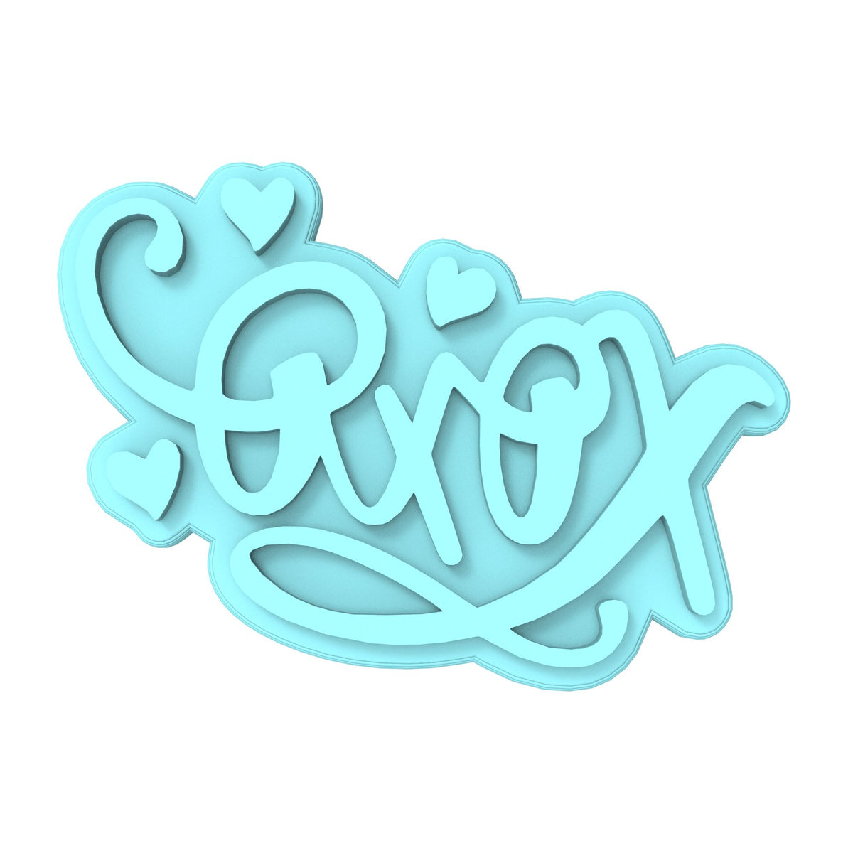 XOXO Cookie Cutter | Stamp | Stencil Wedding / Baby / V Day Cookie Cutter Lady MINI - 2 Inches (5cm) Stamp ONLY 