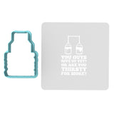 You Guys Give Up Yet Cookie Cutter | Stamp | Stencil Xmas / Winter / NYE Cookie Cutter Lady TEENY - 1 Inch (2.5cm) **BUNDLE** Cutter + Stencil 