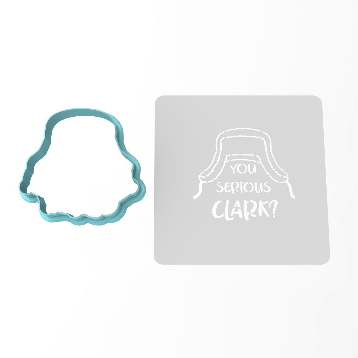 You Serious Clark Cookie Cutter | Stamp | Stencil Xmas / Winter / NYE Cookie Cutter Lady MINI - 2 Inches (5cm) **BUNDLE** Cutter + Stencil 