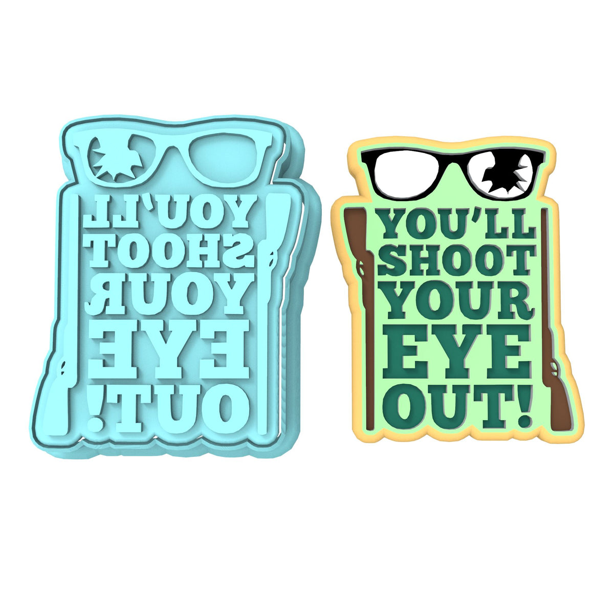 You'll Shoot Your Eye Out Guns Cookie Cutter | Stamp | Stencil #1
