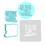 You're Killing Me Smalls Cookie Cutter | Stamp | Stencil #2 4th of july Cookie Cutter Lady MINI - 2 Inches (5cm) **FULL SET BUNDLE** Cutter + Stamp + Stencil + Debosser **BEST DEAL** 