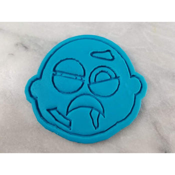 Zombie Face Cookie Cutter Outline & Stamp 1