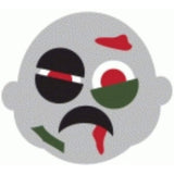 Zombie Face Cookie Cutter Outline & Stamp 1