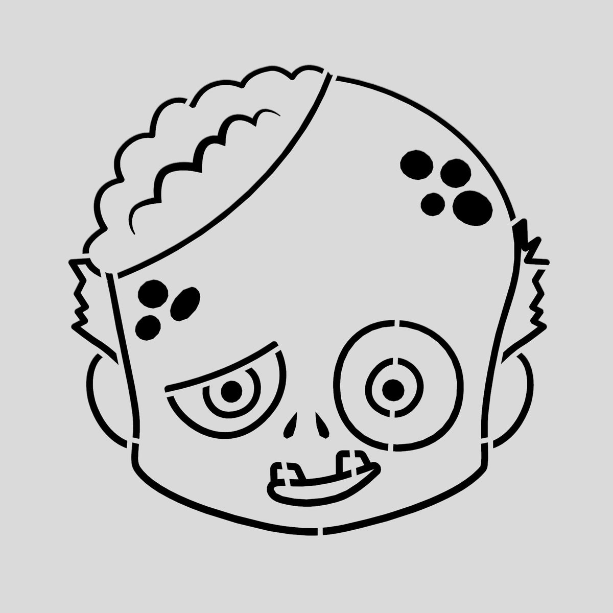 Zombie Face Cookie Cutter | Stamp | Stencil #1