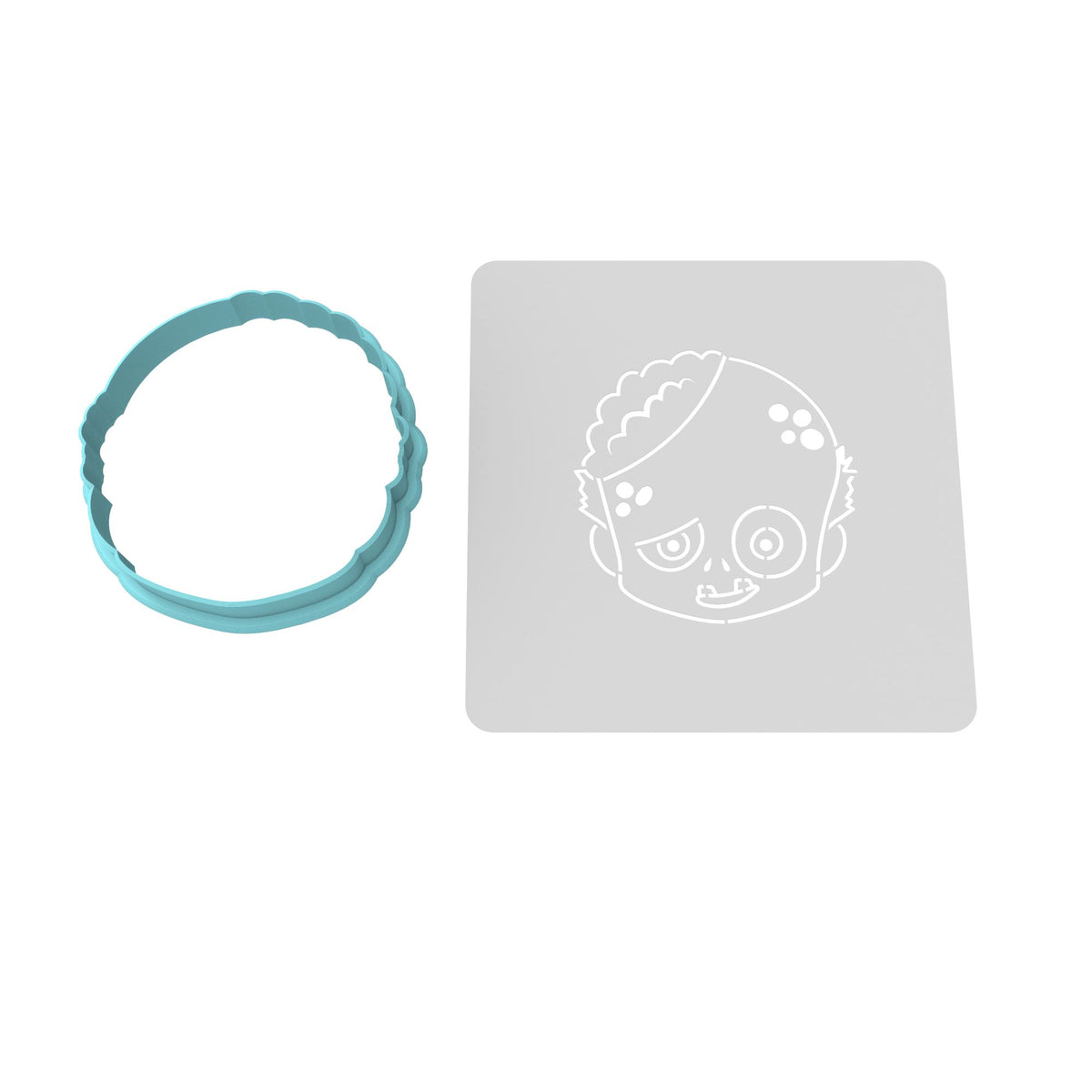 Zombie Face Cookie Cutter | Stamp | Stencil #1